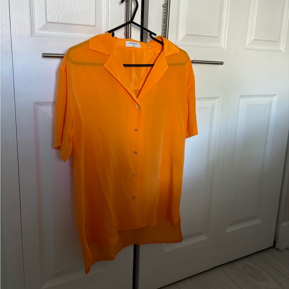 Babaton Access Silk Tangelo Orange Shirt